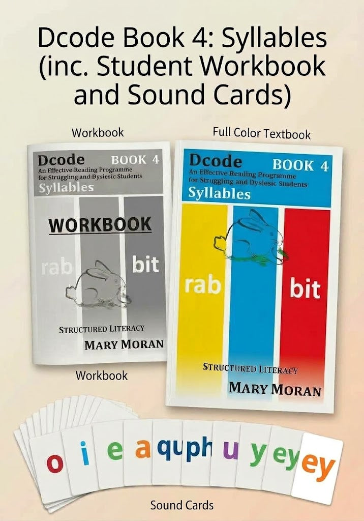 Dcode Book 4: Syllables (inc. Student Workbook and Sound Cards)