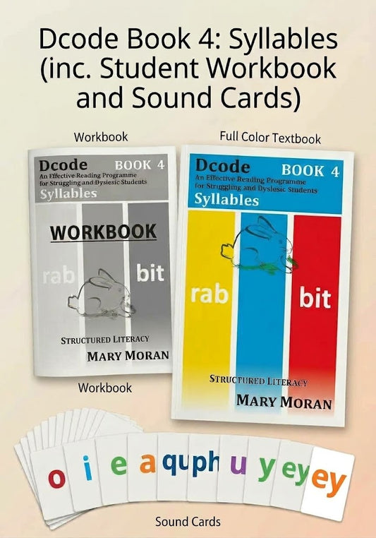 Dcode Book 4: Syllables (inc. Student Workbook and Sound Cards)