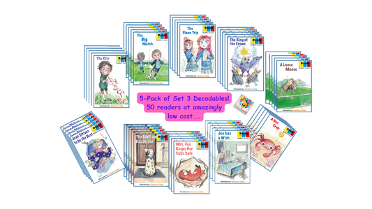 5 Pack of Decodable Readers, Set 3. HUGE offer, 50 texts in all!