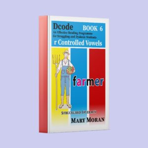 The cover of Dcode Book 6 on r-controlled vowels for dyslexics and struggling readers